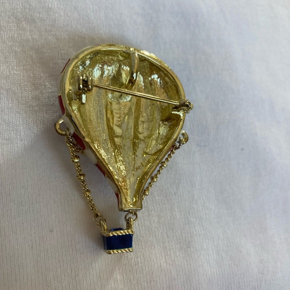 Air Balloon Patriotic Pin Pendant Brooch Red White Blue Stars Stripes Flag - Picture 6 of 10